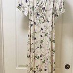Favorite Daughter Dress Womens 14 Floral White Spring Vineyard Midi Puff Sleeve Photo 0