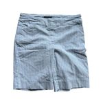 Hilary Radley Womens  Midweight Mid Rise Pinstripe Pull On Bermuda Shorts - Sz M Photo 2