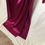 EXPRESS : Metallic Purple Plunging neckline- side slit-long sleeve- Dress- S Photo 4