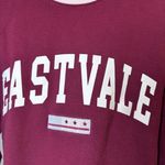 Pull & Bear Paradise League Maroon Cropped Sweatshirt Size S Long Sleeve Red Photo 8