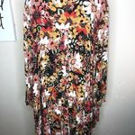 JODIFL Long Sleeve Boho Style, Hi Lo Multi Color Floral Tunic/Mini Dress Size M Photo 7