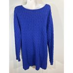 Ralph Lauren Lauren  Royal Blue Cable Knit V Neck Tunic Sweater Women's Size XL Photo 4