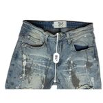 DNA Premium Painted Embellished Ripped Destroyed Blue Jeans 30 Streetwear Grunge Photo 5