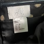 H&M  Womens Dress Size 8 Black Tan Gold Polka Dot Pleated Bust Strapless Mini Photo 3