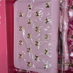 Betsey Johnson  Sybil Pink and Gold BOWS Crossbody Bag Wallet Bag Charms Set Photo 1