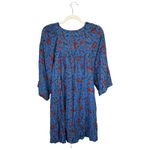 Free People  Tallulah Mini Dress Blue Floral Poppy Flower Boho Size Small Tunic Photo 2