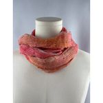 Women’s Orange, Pink, & Salmon Knit & Mesh Scarf Pink Photo 2