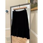 Chico's Black Velvet Midi Skirt Womens Size Small Photo 1
