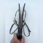 Gucci Black Metallic Leather Ellemere GG Interlocking HEART Thong Sandal EU 39 Photo 7