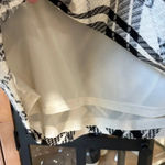 H&M tweed mini skirt plaid high waisted lined elastic wool neutral stretchy Photo 3