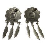 Vintage JJ Jonette 1988 Native American Southwestern Silver Post Earrings Photo 1