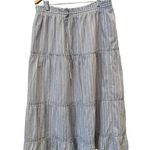 Madewell Striped Pull-On Ruffle Tiered Maxi Skirt (L) Photo 2