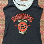VTG RETRO MLB ARIZONA DIAMONDBACKS BASEBALL TANK TOP FAUX DOUBLE LAYER Black Size L Photo 2