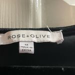 Rose + Olive  black “velour” shirt with undershirt Velvet feel Goth 1X Photo 4