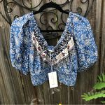 Joie  Blue Print cropped top XS Photo 2