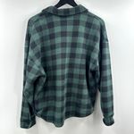 Victoria's Secret PINK Green & Black Plaid Sweater Button Up Oversized Size XS Photo 7