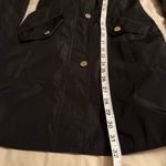 Betsey Johnson  Women's Size XS Black Hooded Long Rain Coat Jacket Gold Hardware Photo 12