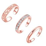Boutique NEW Rose Gold Filled Adjustable Pinky Toe Midi Ring, Simulated Diamonds Photo 1