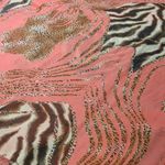 Animal Print Coral Scarf With Zebra Leopard Patterns Light Sheer Fabric Fringe Brown Photo 1