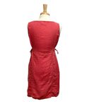 J.Jill 100% Linen A-Line Square Neck Sleeveless Dress Coral Pink size 10 Photo 4
