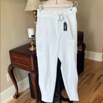 EXPRESS  White Belted Dress Pants Cargo New Ankle Super High Rise Photo 1