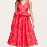 Kate Spade NWT Red and Pink Floral Peplum Midi Dress 00 Sleeveless Summer Sun 0 Photo 0