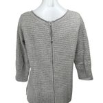 Club Monaco 100% Cashmere Women's Gray Knit 3/4 Sleeve Zip Sweater Shirt Top S Photo 1