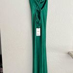 SLA The Label  Fiji emerald green satin high slit slip maxi dress S NWT Photo 13