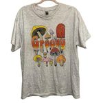 Gildan Groovy Mushrooms Gray Short Sleeve Tee Shirt Photo 0