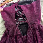 Lulus NWT  Magenta Sparkly Lace-Up Pleated Mini Dress Sz XS Photo 5