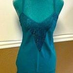 Victoria's Secret Vintage Gold Label Victoria’s Secret Teal Lace Slip Dress Nightgown S/P Photo 0