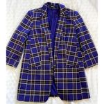 EXPRESS Purple Plaid Oversized Open Blazer – Size M, 3/4 Sleeve Photo 7