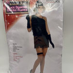 Flapper Halloween Costume‎ Adult Black Fringe Includes Headband Up to Size 14/16 Photo 0