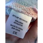 Como vintage  NWT LINEN BLEND SLEEVELESS BUTTON UP SHIRT WOMENS PLUS 2X Photo 8