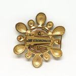 Jay Strongwater Miniature Picture Frame Pin Brooch Gold Photo 3