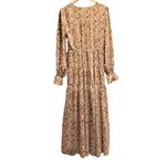 Pink Lily Pink Lilly Neutral Pink Floral Long Sleeve Button Down Maxi Dress Womens Size M Photo 2