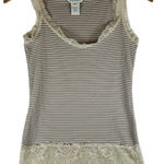 Sundance  Striped Lace Trim Tank Top XS Cotton Spandex Tank Y2K Photo 0