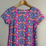 Katherine Way Key West Mod Retro Printed Dress Womens Small Multicolor Mini Twee White Photo 4