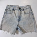 Cotton On  Blue High Straight Bermuda Distressed Jean Shorts Size 6 Photo 0