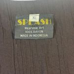 Splash Wearable Art Women's XL Brown Beaded V Neck Sleeveless Rayon Top Y2K Photo 5