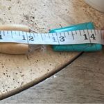 Turquoise Type Pendent Necklace Homemade Wooded Spools Corded Rope 14” Long Blue Photo 7