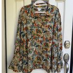 J.Jill Floral Button Down Shirt Top Womens Blouse Long Sleeve Multicolor Size 3X Photo 2