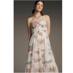 Anthropologie  The Somerset Strapless Maxi Dress Ivory Floral Size Medium NWT Photo 7