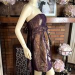 VERA WANG LAVENDER LABEL PURPLE & GOLD METALLIC STRAPLESS COCKTAIL DRESS (6) Photo 2