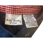 Bobbie Brooks Woman Embroidered Denim Shirt Cottagecore Short Sleeve Top Blue Size 18 Photo 7