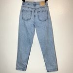 ZARA Straight Jeans Mom High Rise Rigid Denim Light Wash Distressed 6 Photo 4