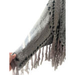 Shyanne  Kimono Duster Cardigan Open Front Womens OS Gray Black Aztec Fringe Photo 3