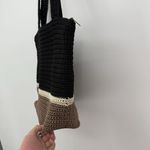 The Sak  Knit Black & Tan Tote Bag Shoulder Bag Cambodia Boho Photo 2
