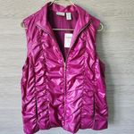 Chico's NWT Zenergy By Womens Pink Shimmer Romana Ruched Zip Puffer Vest Size Photo 8