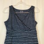 Eddie Bauer | Navy Stripe A-Line Tank Dress Polyester Spandex Womens Medium Photo 1